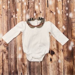 Burberry Baby Bodysuit White Top Shirt Unisex Size 9/Months